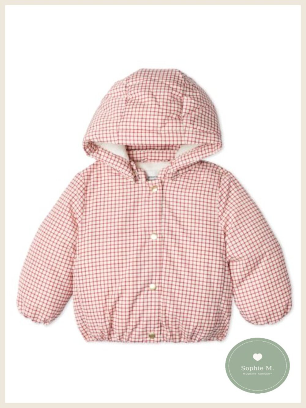 Toddler Girls Hooded Puffer Jacket Water-Repellent Zip Snap Front Removable Hood